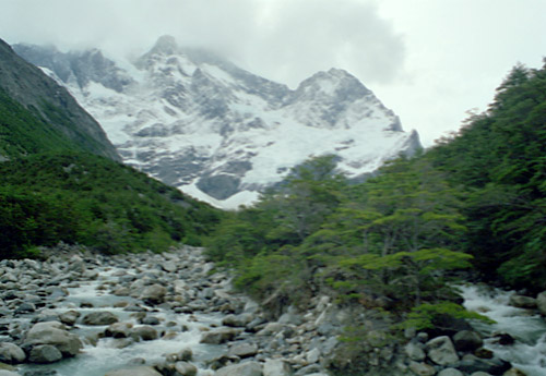 Rio del Frances with Glacier Frances in the distant background